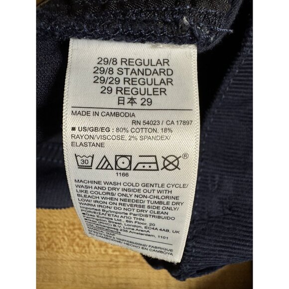 GAP navy corduroy baby boot mid rise pants 29 8R 30” inseam - Picture 5 of 5